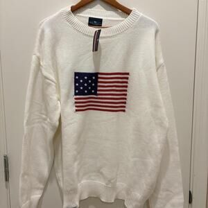 Simply Southern Outfitters White American Flag Sweater - XXL
